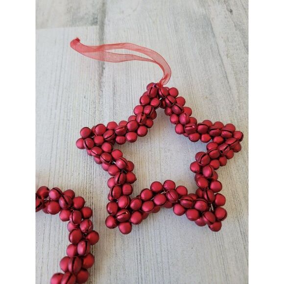 Mini bell wreath heart star red ornament set Xmas decor - Picture 3 of 7